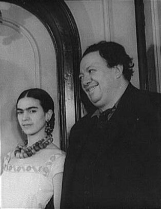 Frida Kahlo (1907-1954) et Diego Rivera (1886-1957) en 1932, trois ans aprs leur mariage