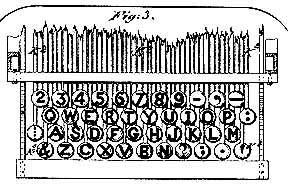 1878 Typewriter Patent Drawing (C.L.Sholes)