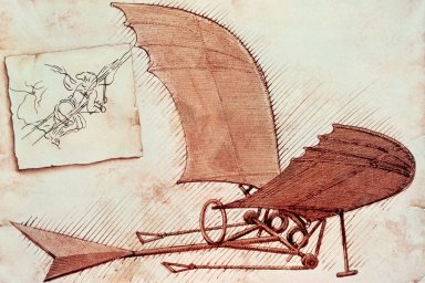 Leonardo da Vinci 1490 - machine volante - cliquer sur l'image pour l'agrandir